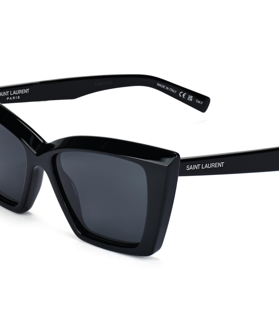 SAINT LAURENT Черные пластиковые солнцезащитные очки, фото 3