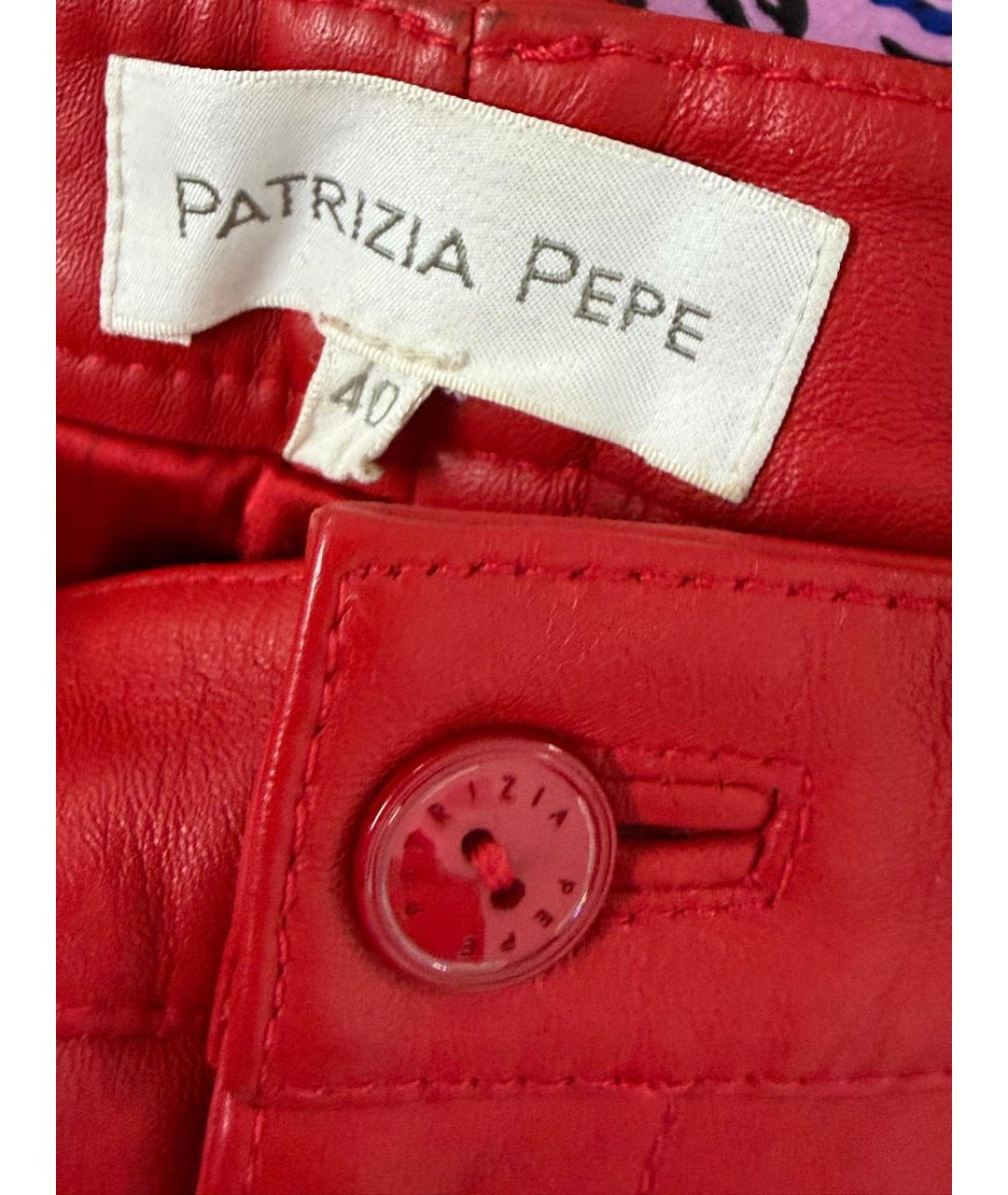 PATRIZIA PEPE Красные кожаные шорты, фото 4