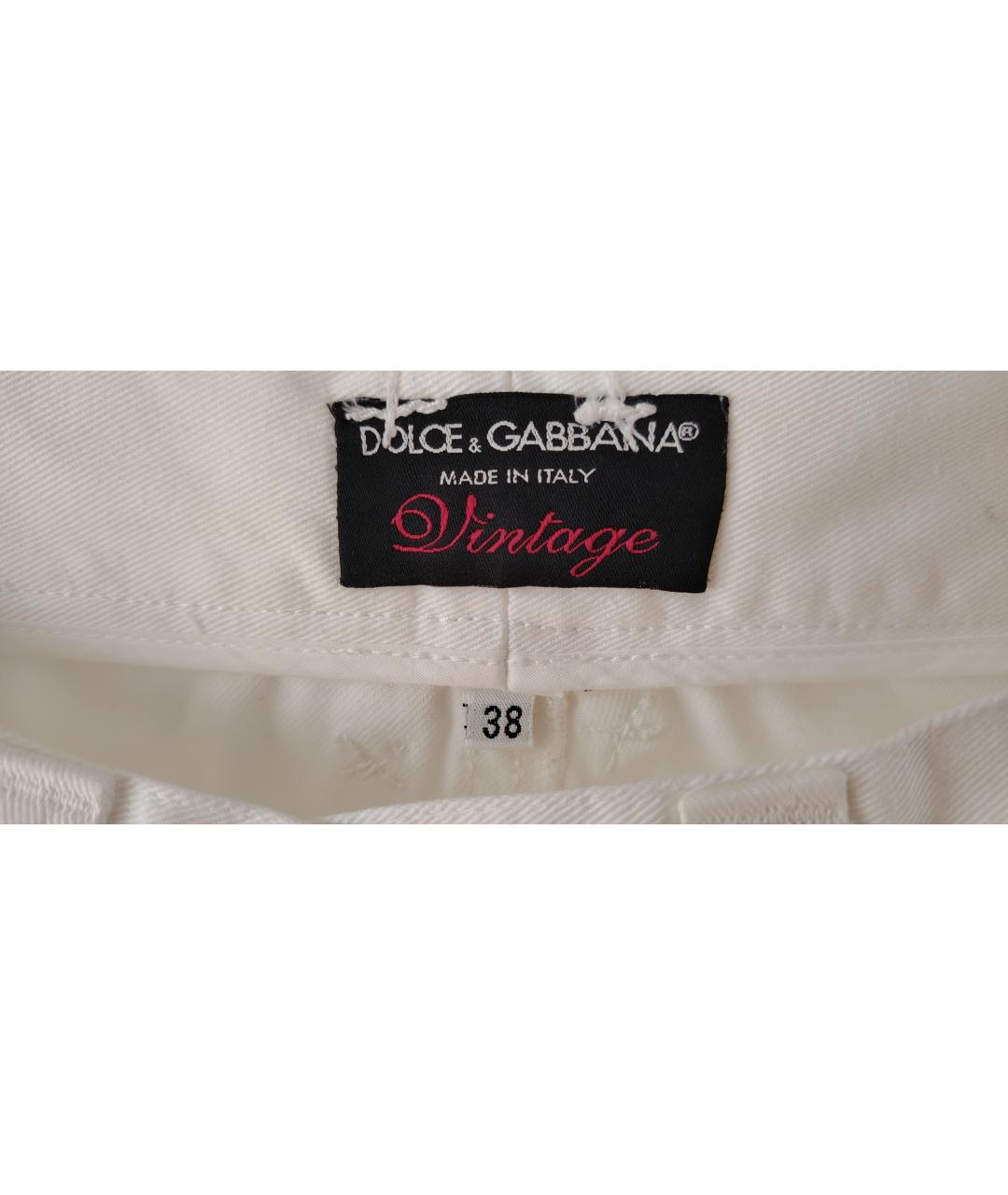 DOLCE&GABBANA Белые хлопковые джинсы клеш, фото 5