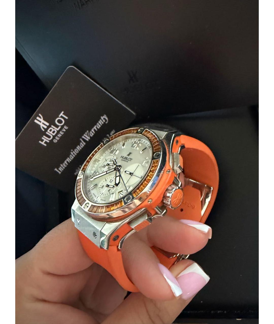 HUBLOT Оранжевые стальные часы, фото 2