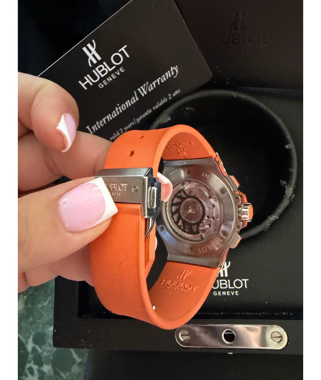 HUBLOT Оранжевые стальные часы, фото 3
