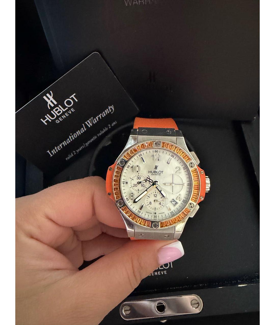 HUBLOT Оранжевые стальные часы, фото 7