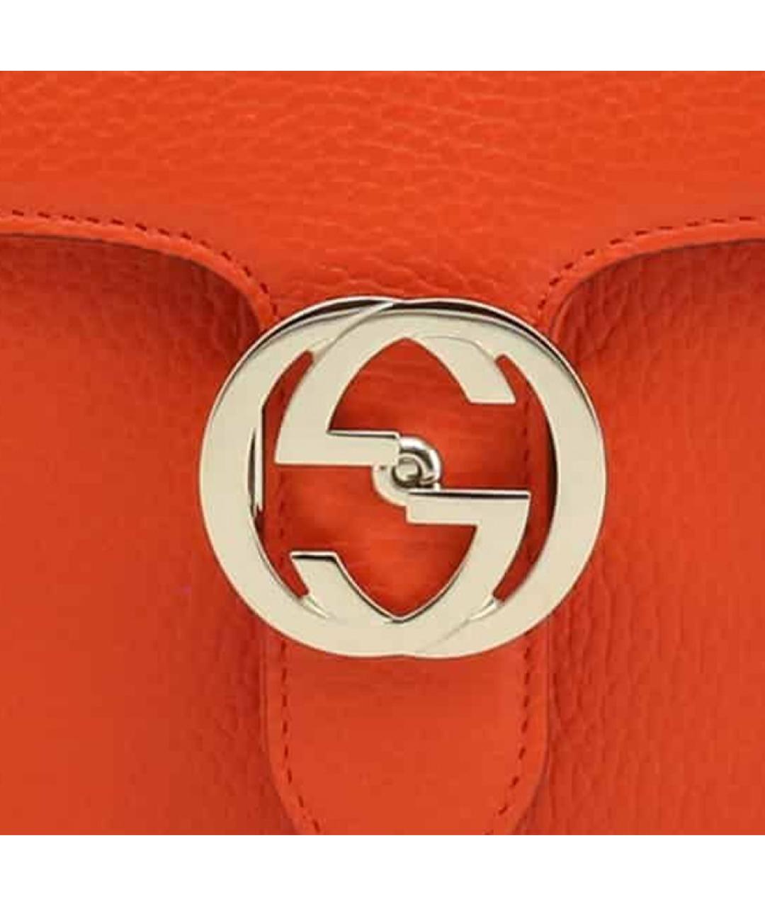 GUCCI Оранжевая кожаная сумка через плечо, фото 5