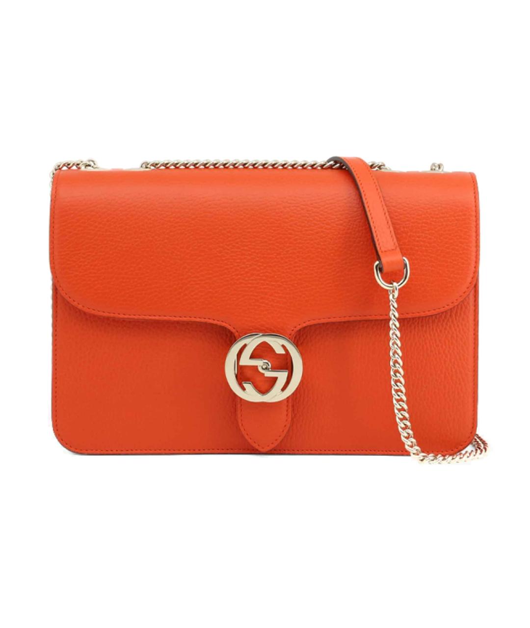 GUCCI Оранжевая кожаная сумка через плечо, фото 1