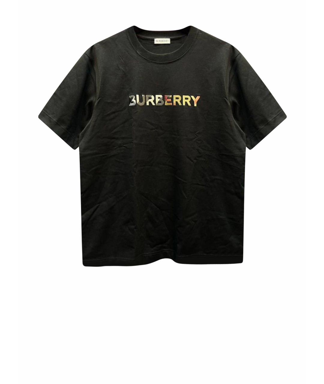 BURBERRY Черная хлопковая футболка, фото 5