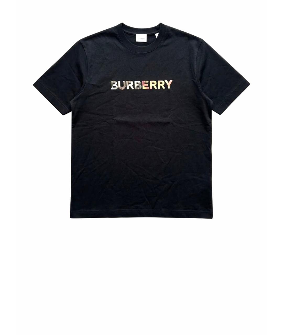 BURBERRY Черная хлопковая футболка, фото 1