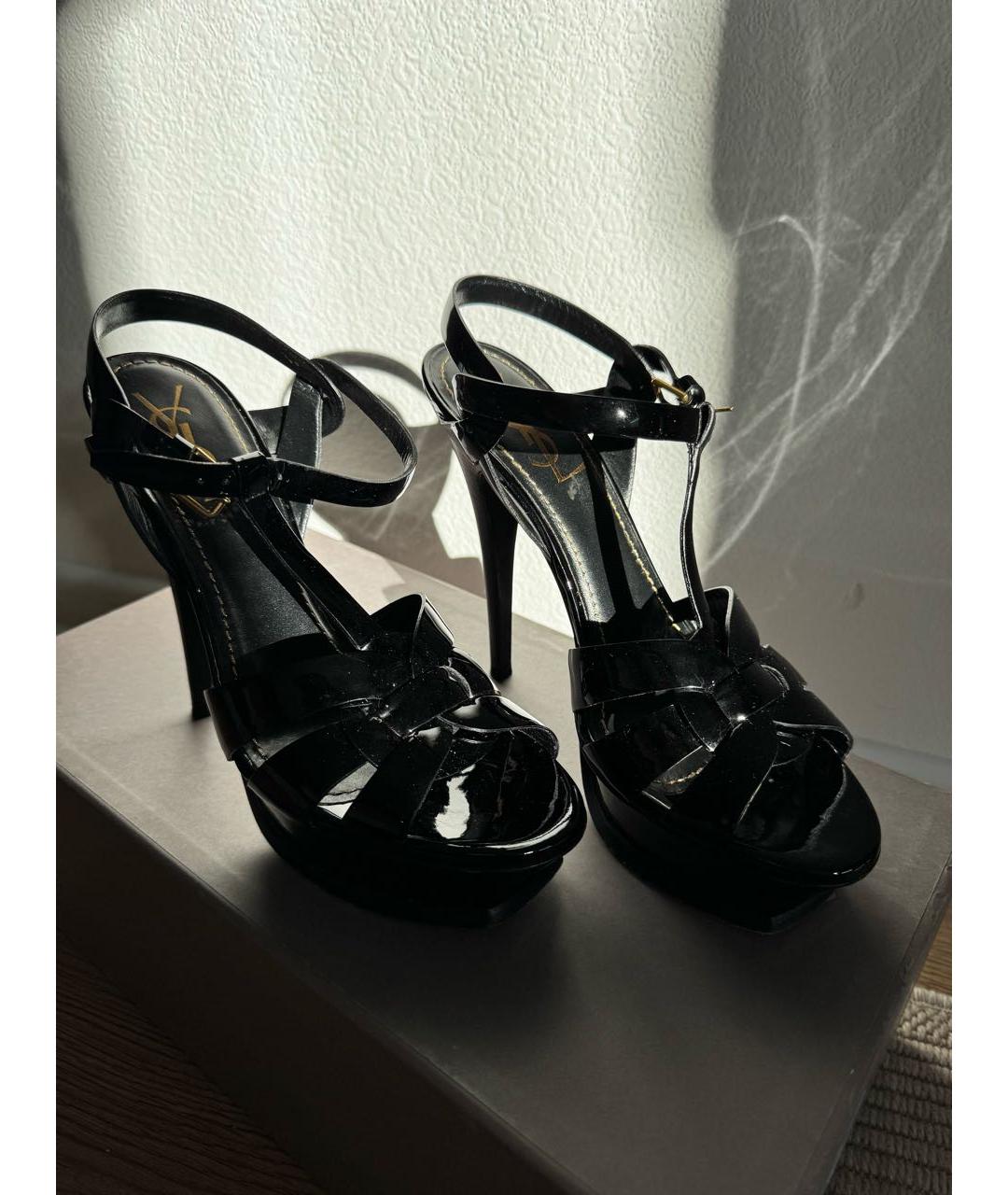 SAINT LAURENT Черные замшевые туфли, фото 2