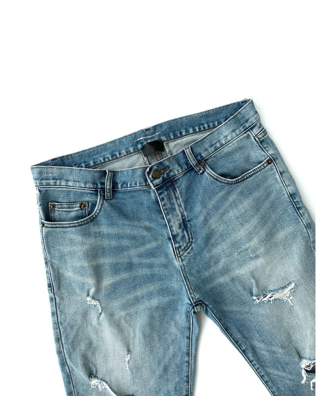 SAINT LAURENT Голубые джинсы скинни, фото 4