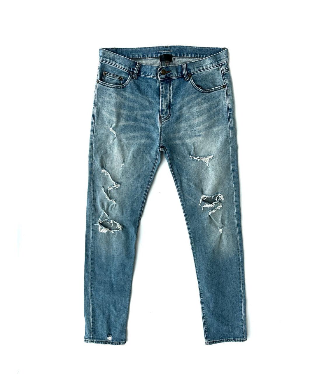 SAINT LAURENT Голубые джинсы скинни, фото 9