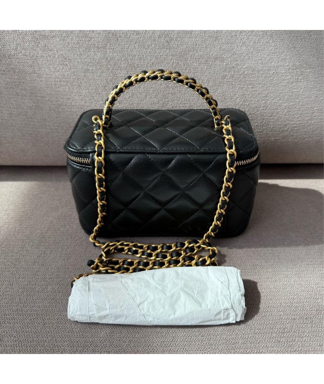 CHANEL Черная кожаная сумка через плечо, фото 3