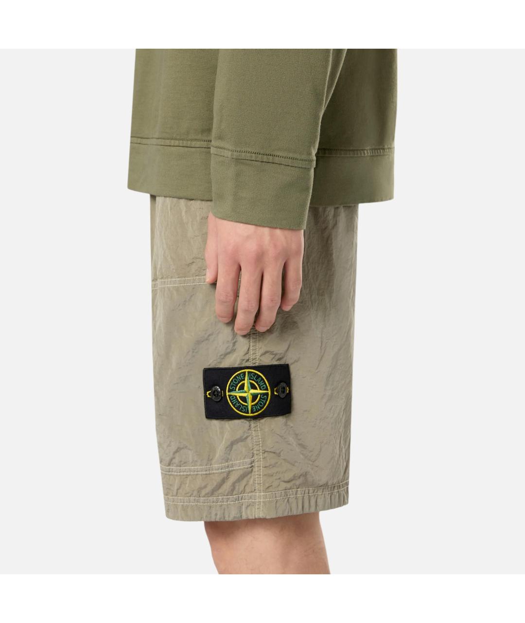 STONE ISLAND Хаки шорты, фото 3
