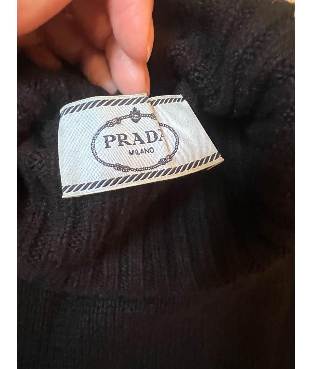 PRADA Черное шерстяное повседневное платье, фото 3