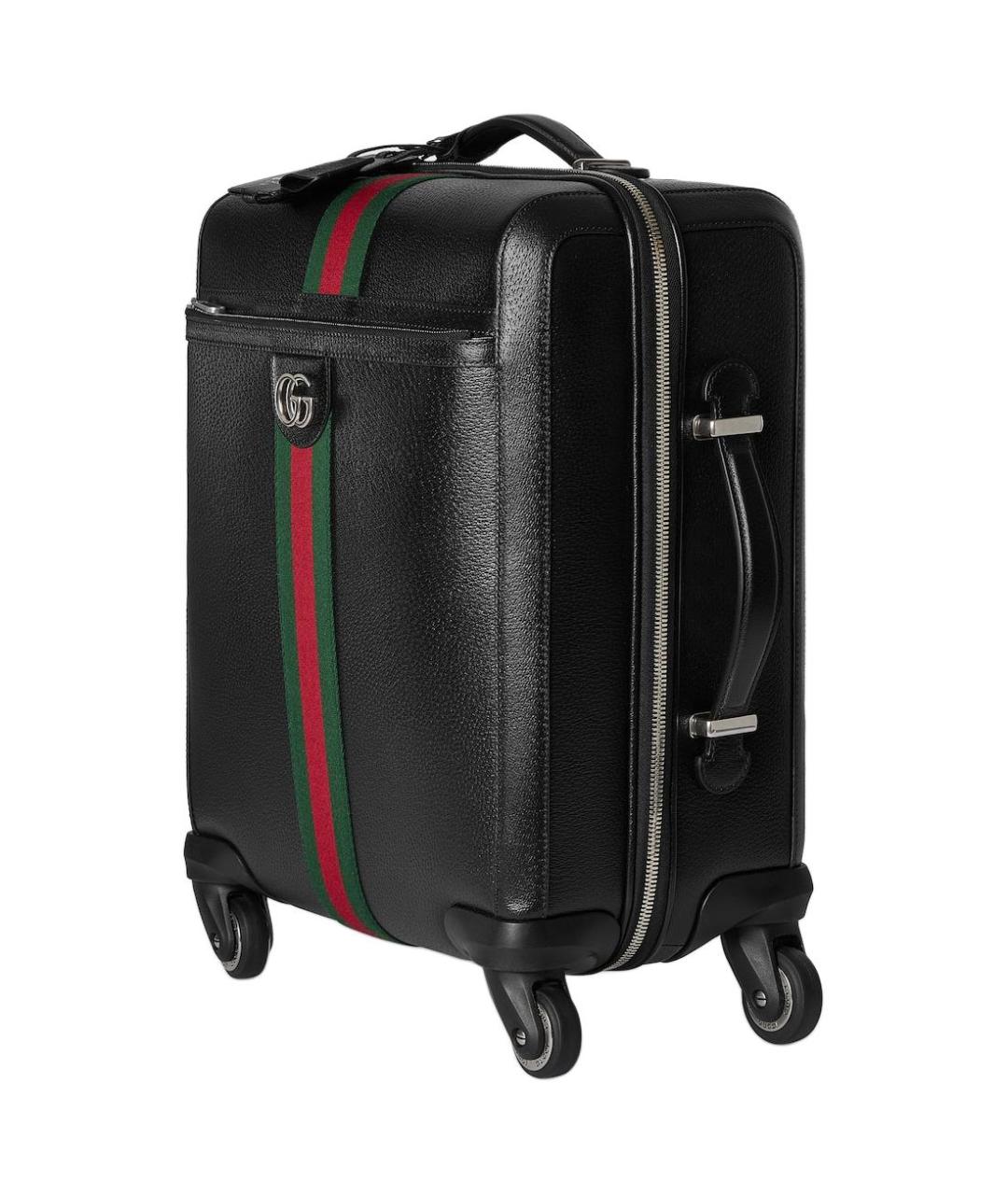 GUCCI Черный кожаный чемодан, фото 2