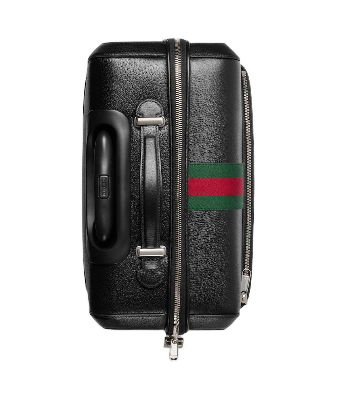GUCCI Черный кожаный чемодан, фото 5