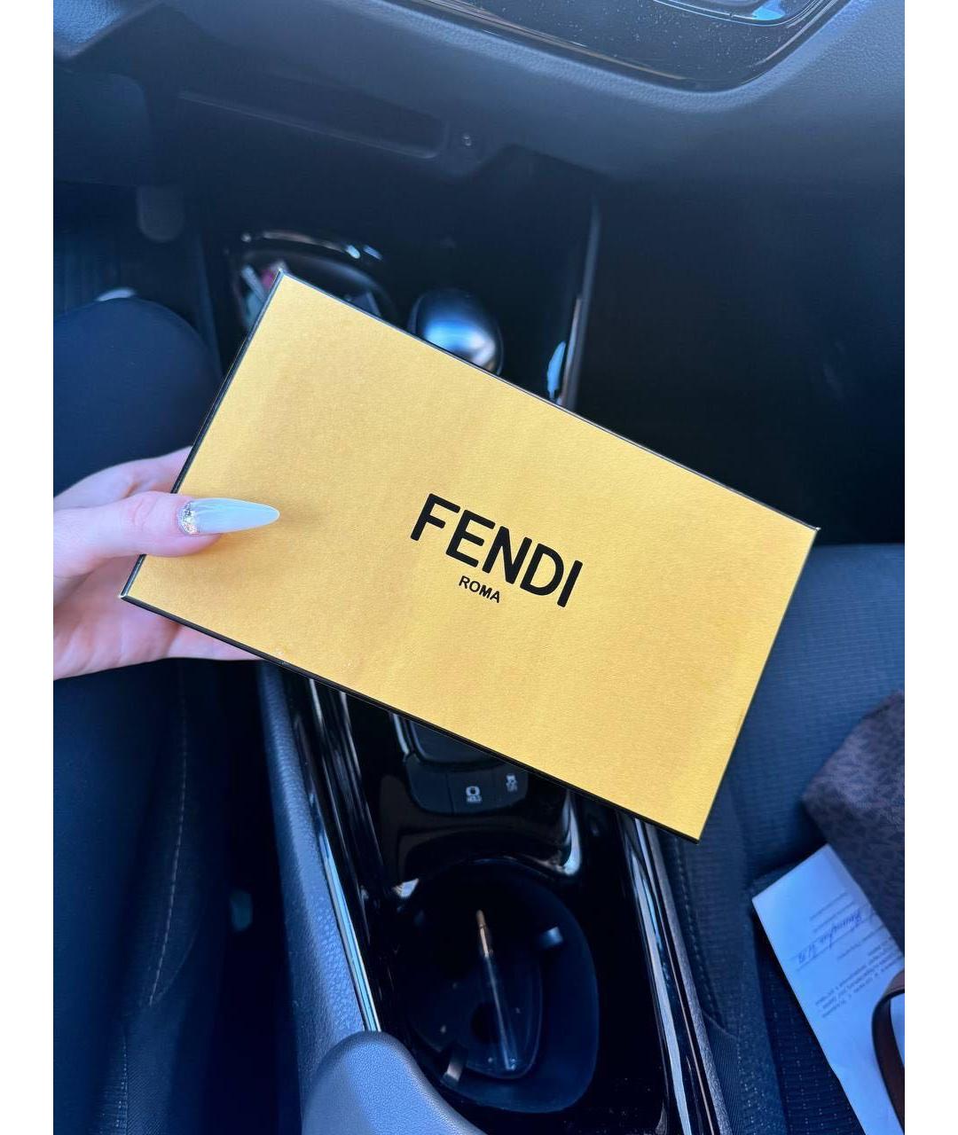 FENDI Черные пластиковые солнцезащитные очки, фото 5