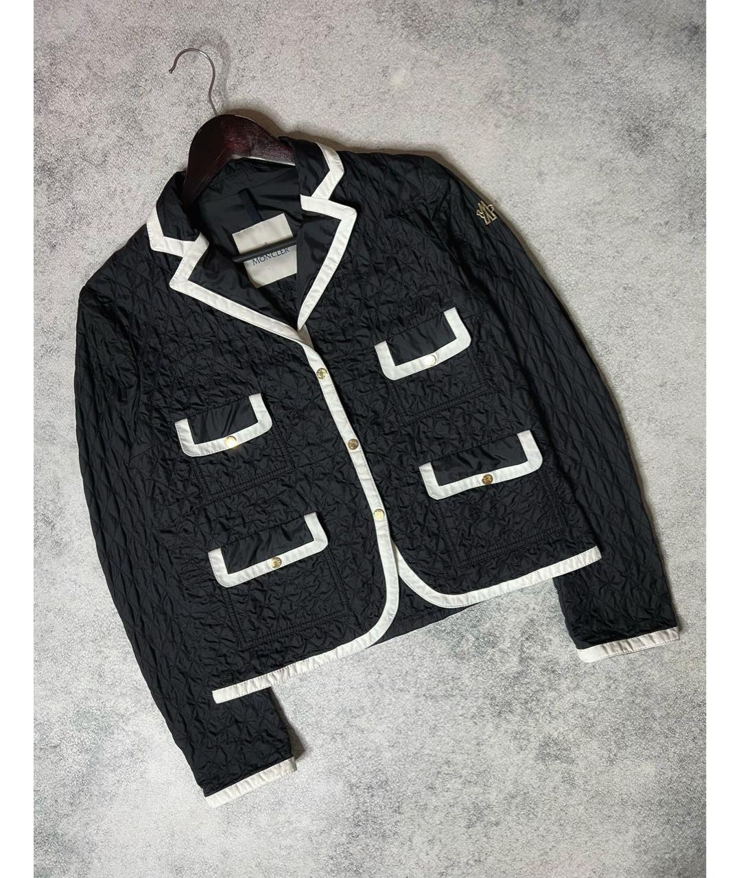 MONCLER Черная полиэстеровая куртка, фото 9