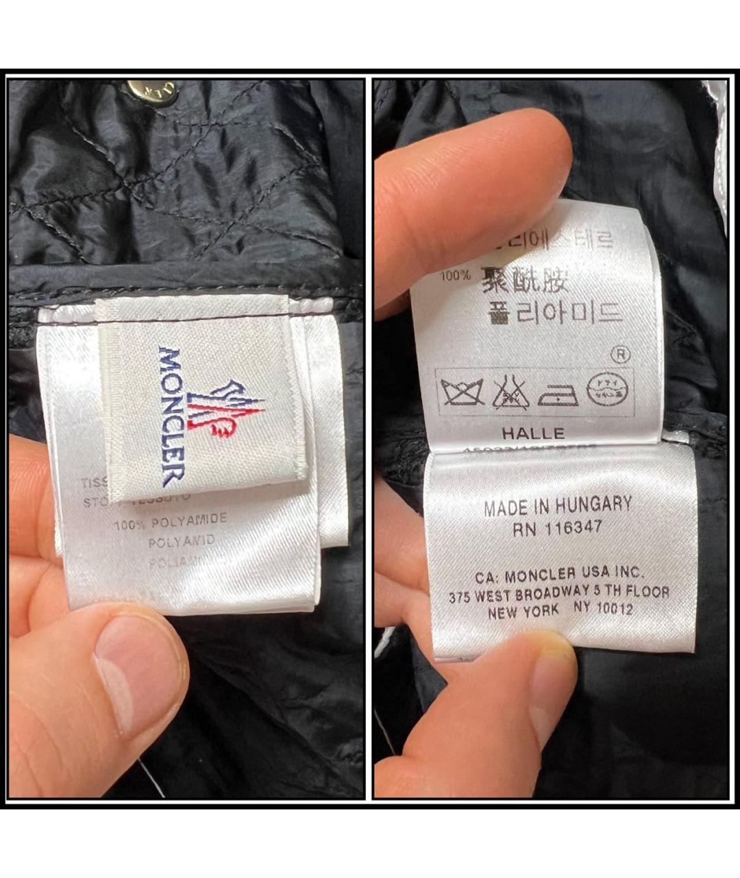 MONCLER Черная полиэстеровая куртка, фото 8