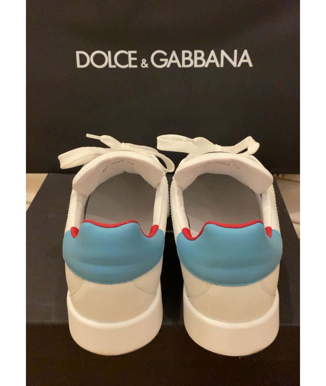 DOLCE&GABBANA Белые кожаные кроссовки, фото 4