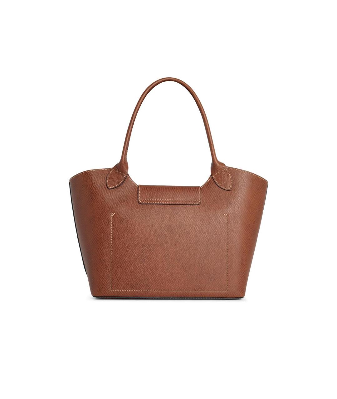 LONGCHAMP Коричневая кожаная сумка тоут, фото 3