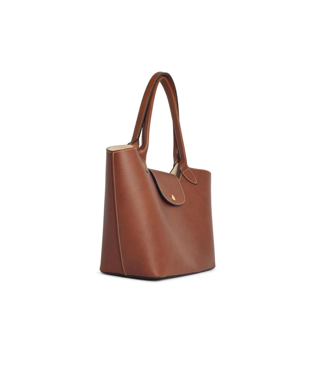 LONGCHAMP Коричневая кожаная сумка тоут, фото 2