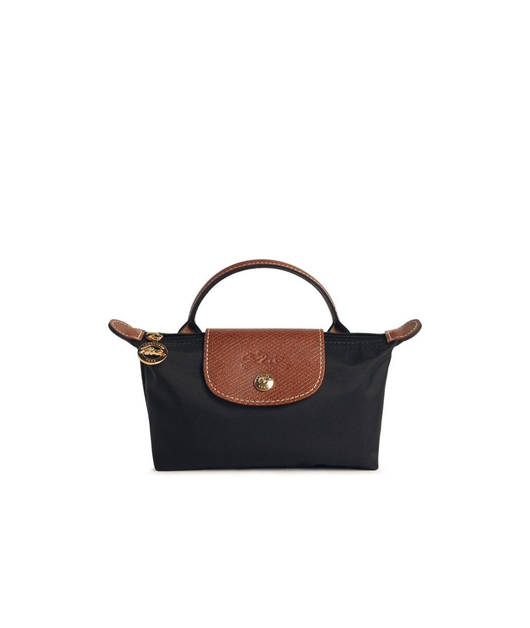 LONGCHAMP Черная синтетическая сумка с короткими ручками, фото 1