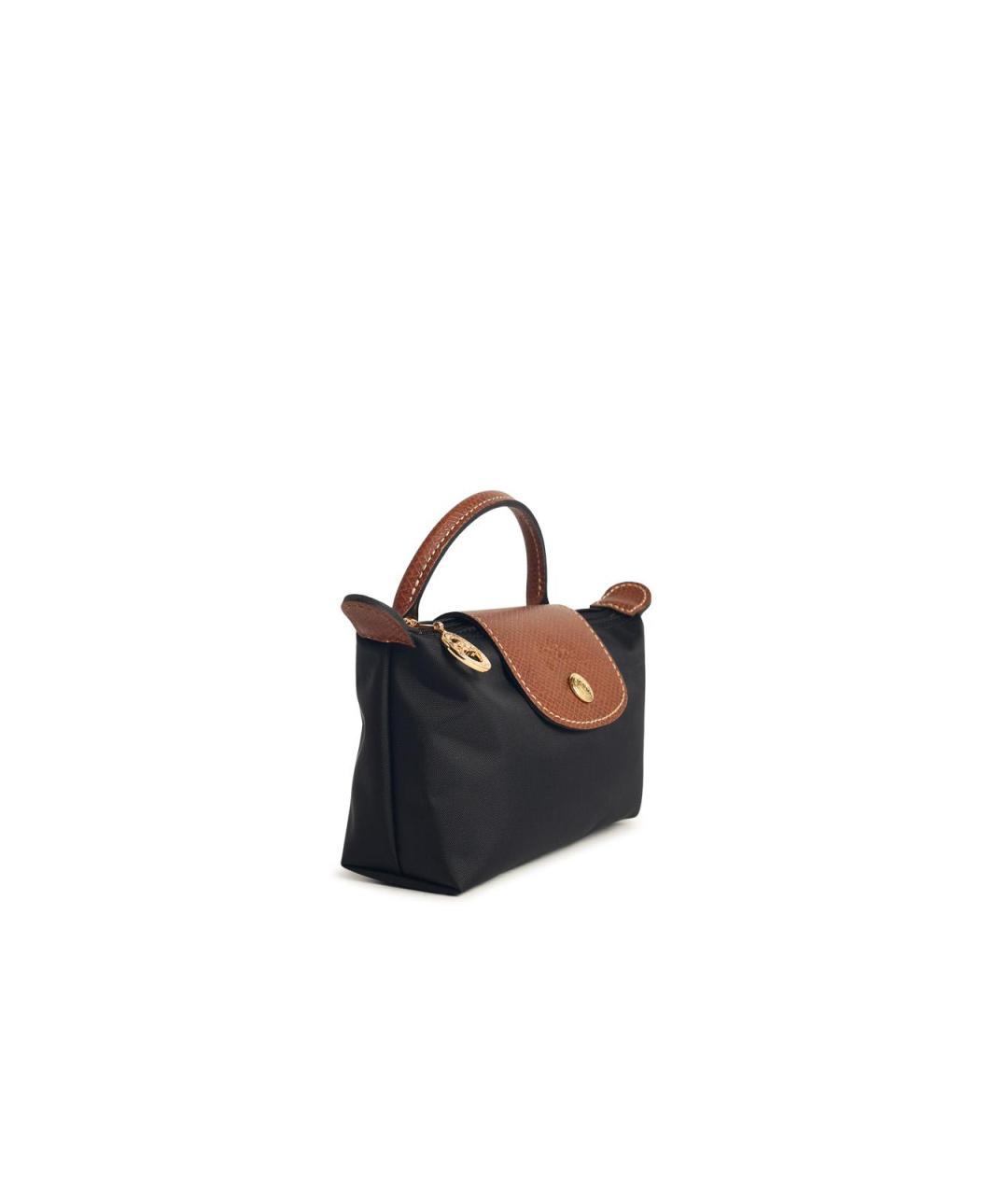 LONGCHAMP Черная синтетическая сумка с короткими ручками, фото 2