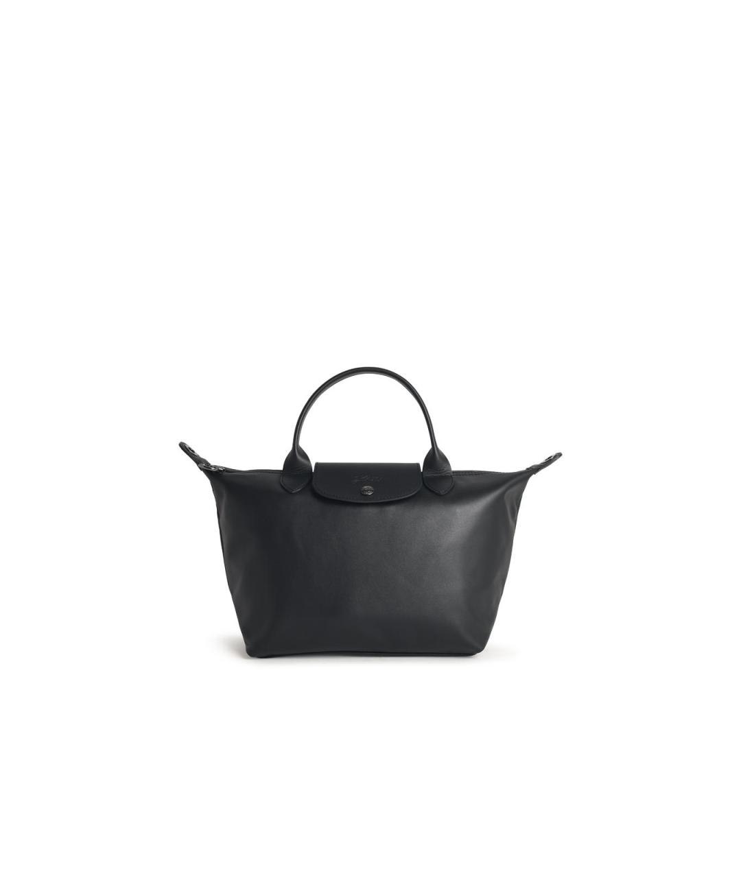 LONGCHAMP Черная кожаная сумка тоут, фото 1