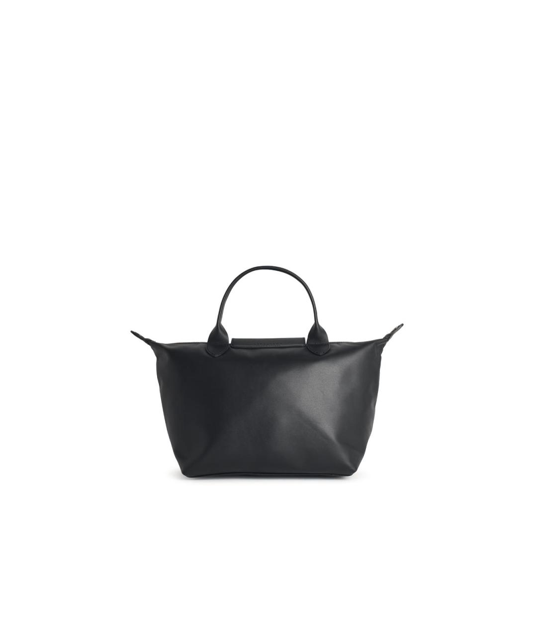 LONGCHAMP Черная кожаная сумка тоут, фото 3
