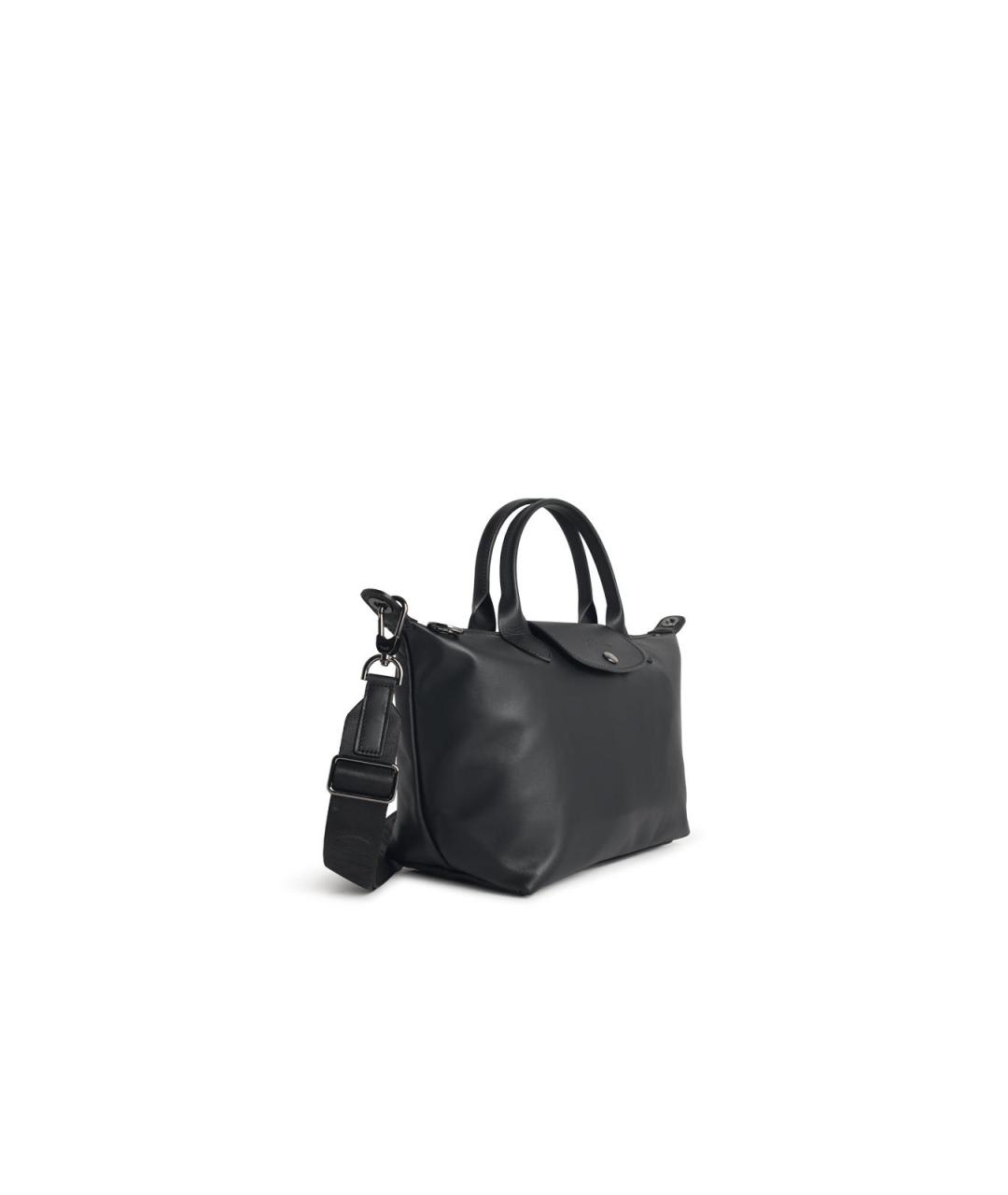 LONGCHAMP Черная кожаная сумка тоут, фото 2