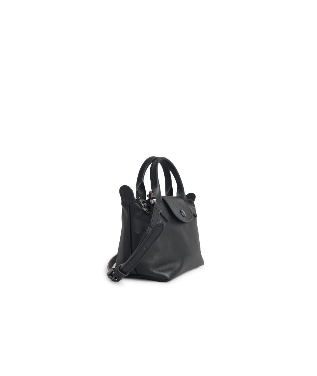 LONGCHAMP Черная кожаная сумка тоут, фото 2