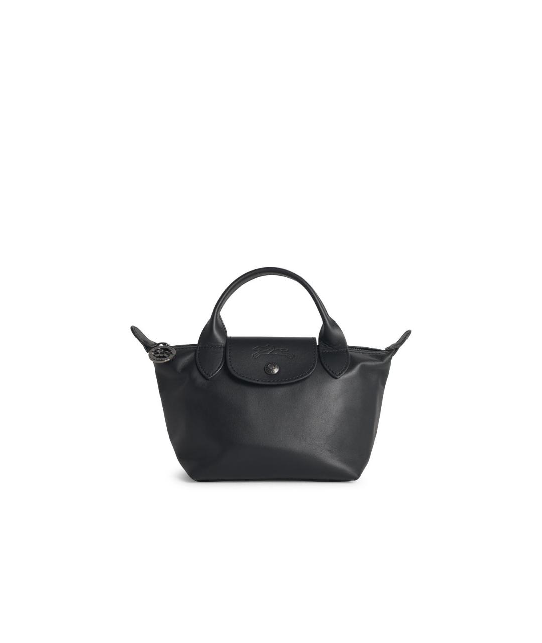 LONGCHAMP Черная кожаная сумка тоут, фото 1
