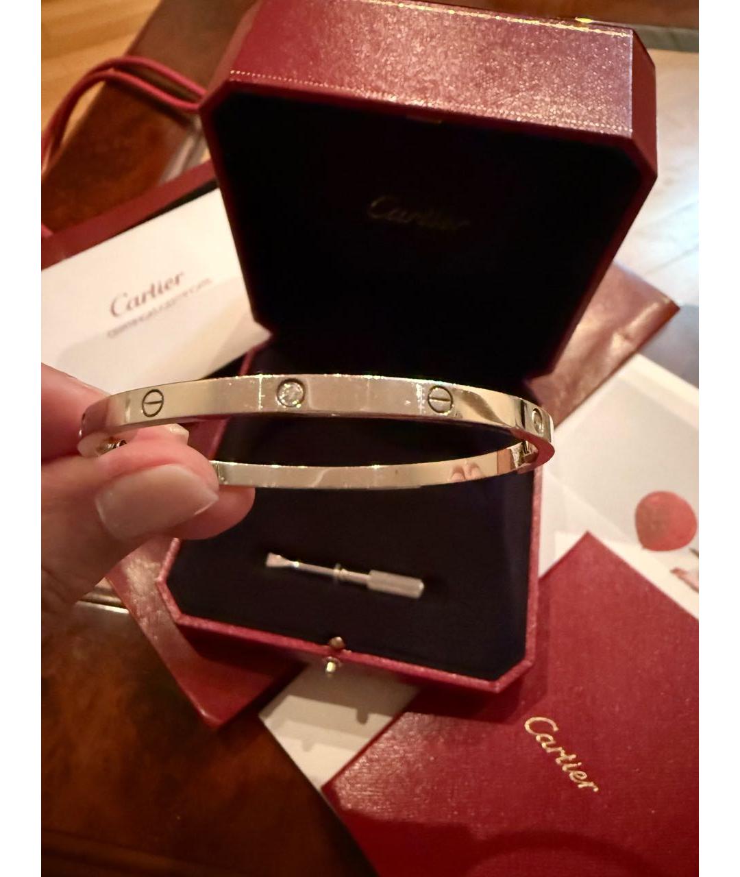 CARTIER Белый браслет из белого золота, фото 4