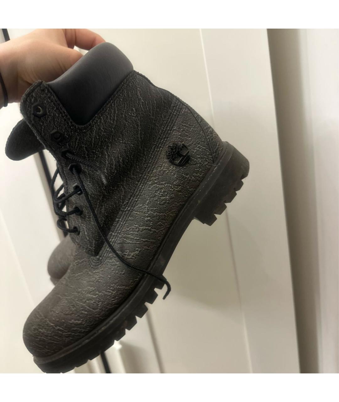 TIMBERLAND Серые кожаные высокие ботинки, фото 5