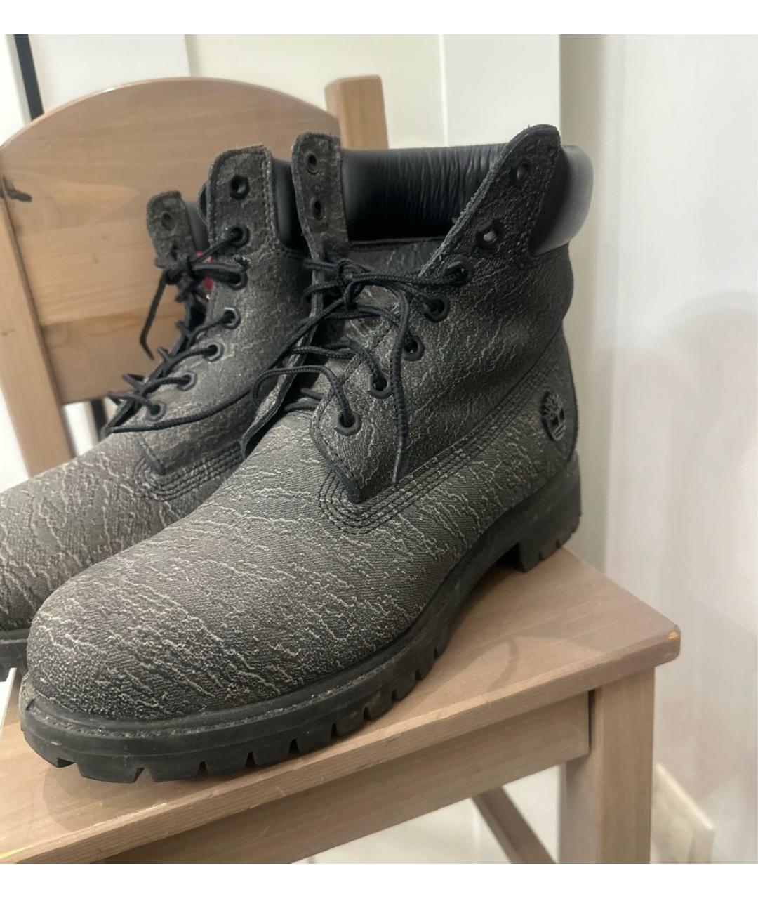TIMBERLAND Серые кожаные высокие ботинки, фото 3