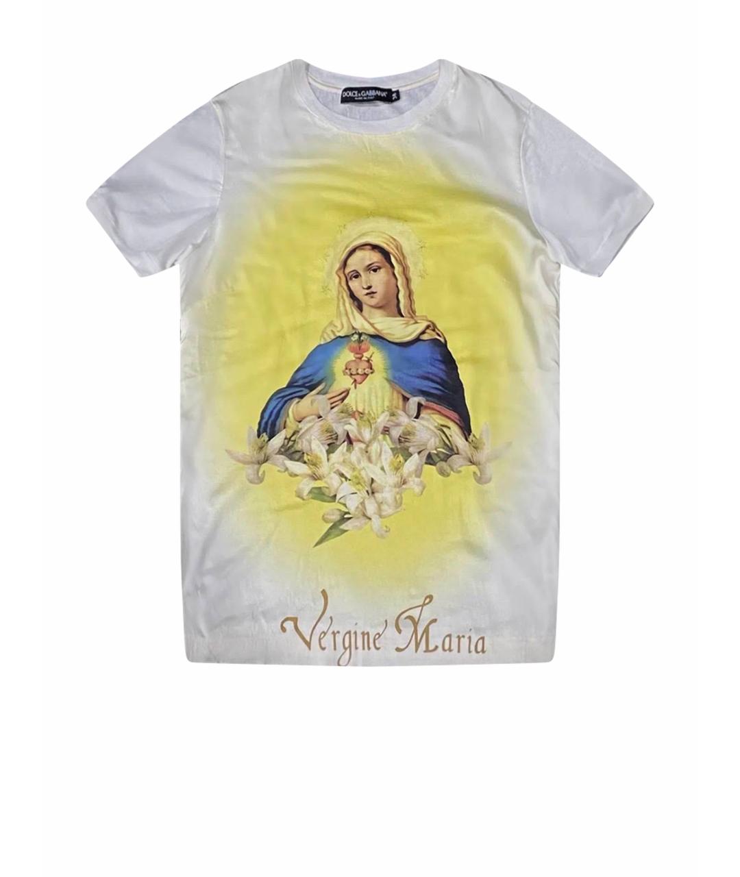 DOLCE&GABBANA Белая шелковая футболка, фото 1