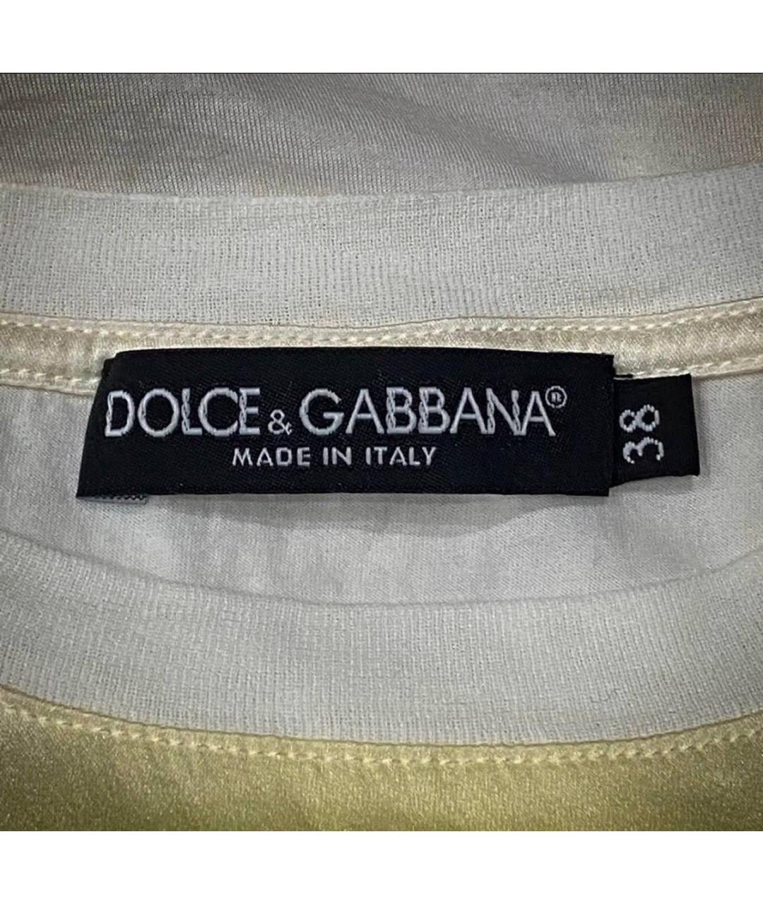 DOLCE&GABBANA Белая шелковая футболка, фото 3