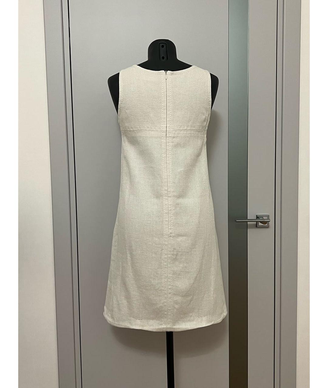 'S MAX MARA Белое льняное повседневное платье, фото 4