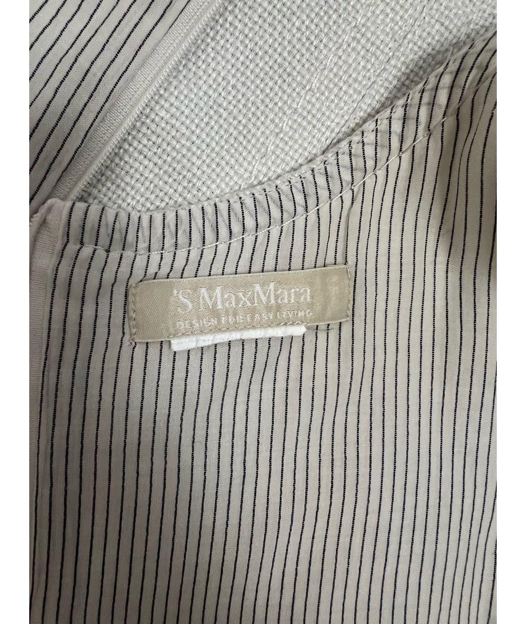 'S MAX MARA Белое льняное повседневное платье, фото 5