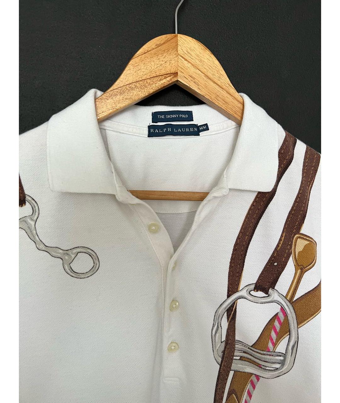 RALPH LAUREN Белая хлопковая футболка, фото 2