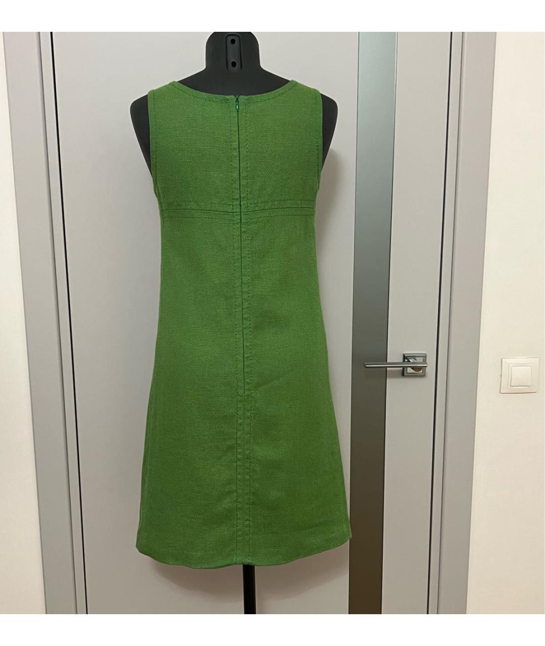 'S MAX MARA Зеленое льняное платье, фото 4