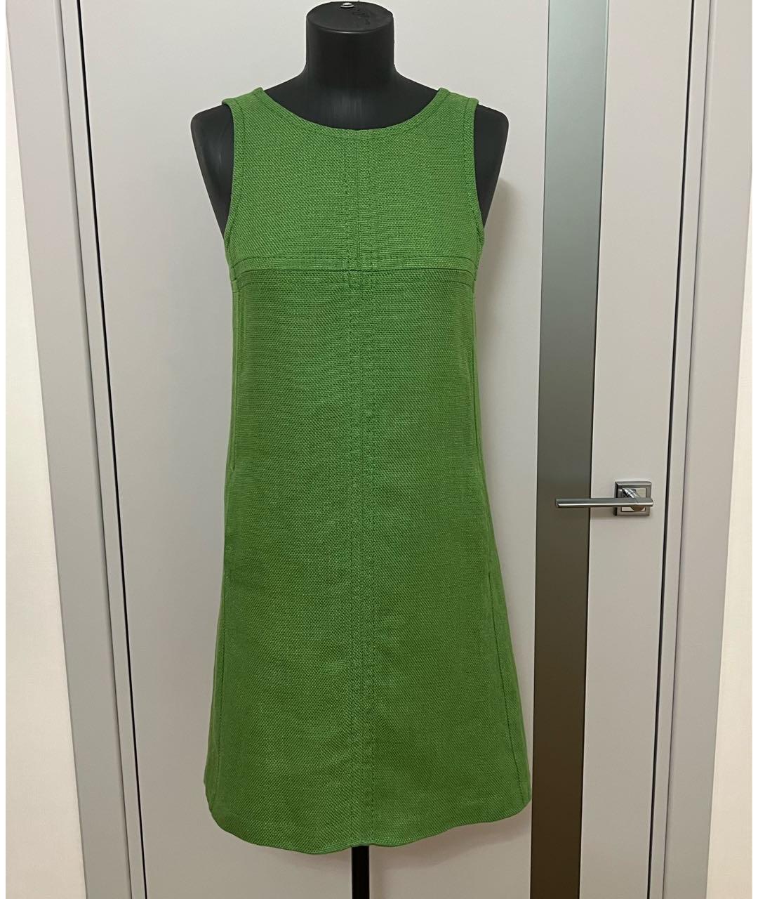 'S MAX MARA Зеленое льняное платье, фото 3