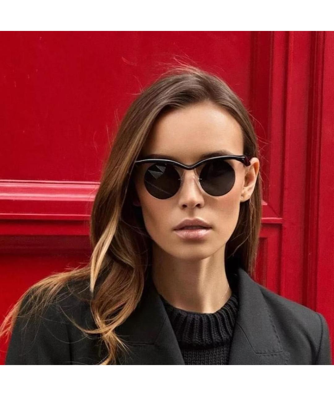 PRADA Черные пластиковые солнцезащитные очки, фото 6
