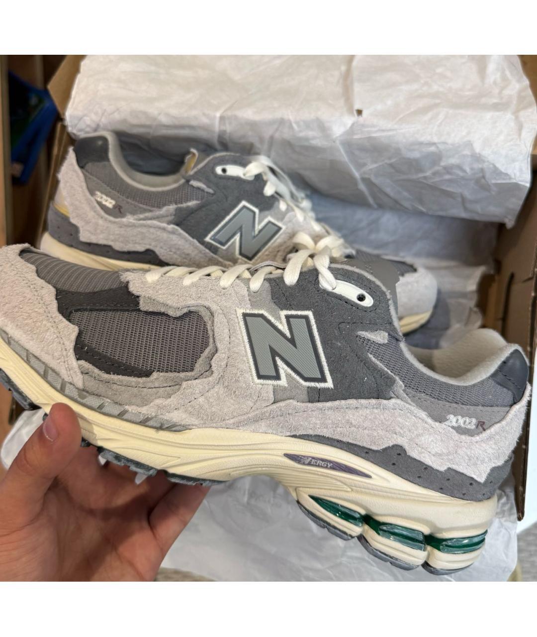 NEW BALANCE Серые замшевые низкие кроссовки / кеды, фото 2