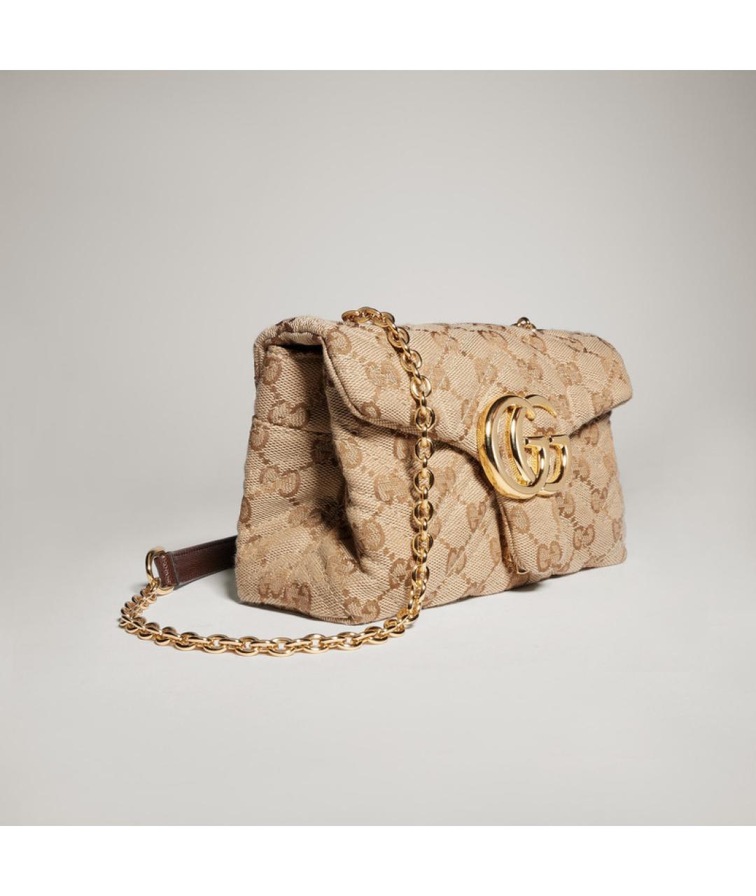 GUCCI Бежевая тканевая сумка через плечо, фото 2