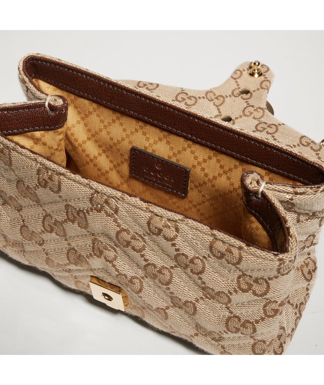 GUCCI Бежевая тканевая сумка через плечо, фото 3