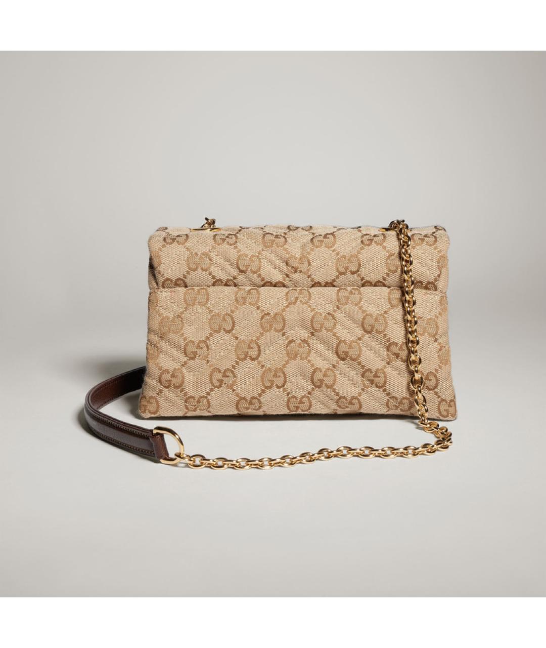 GUCCI Бежевая тканевая сумка через плечо, фото 4
