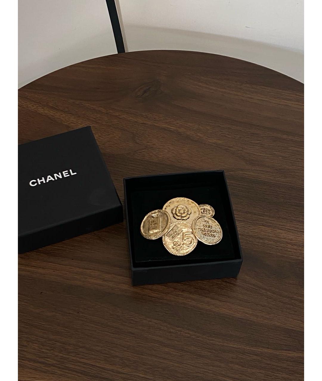 CHANEL Золотая металлическая булавка / брошь, фото 2