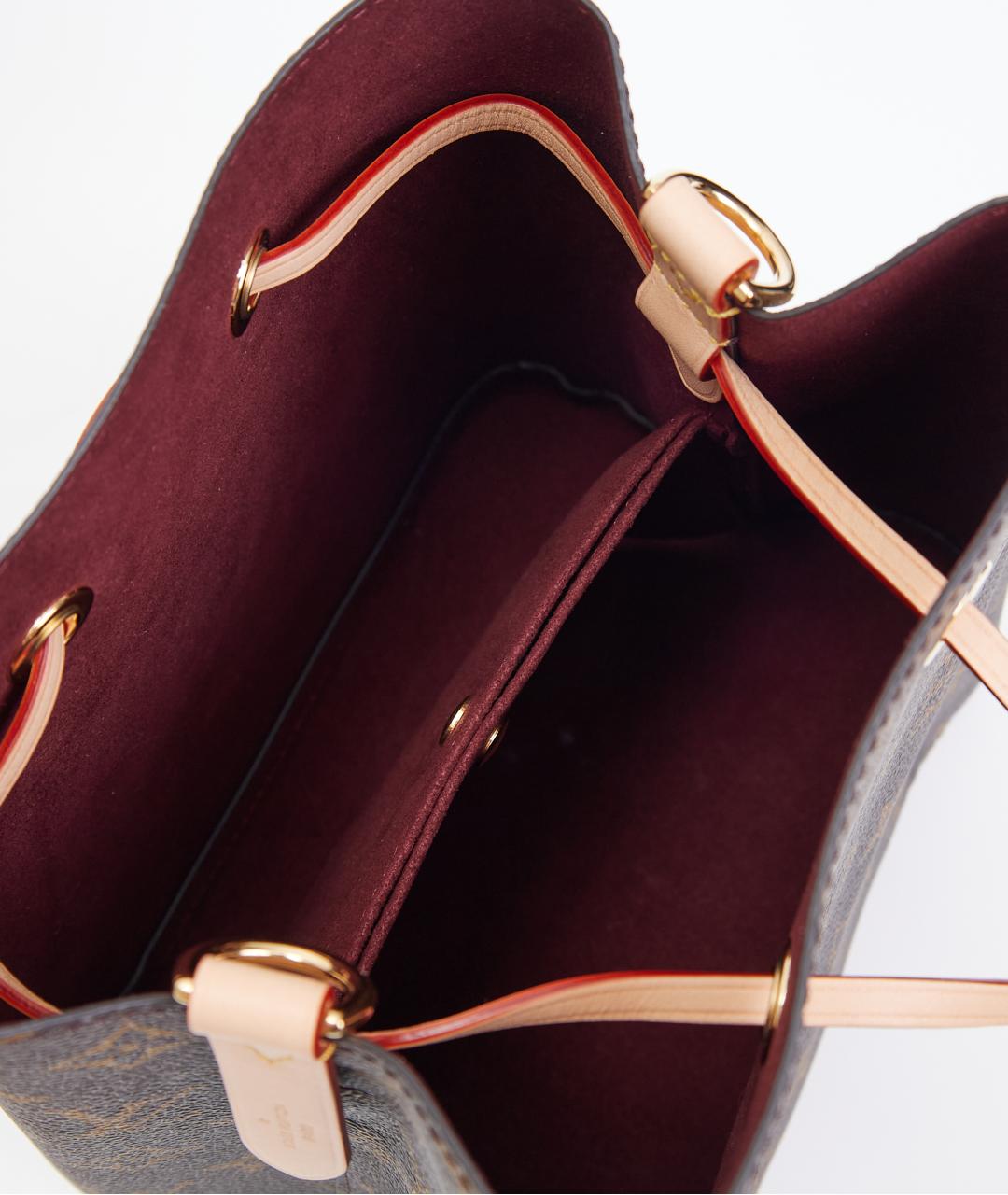 LOUIS VUITTON Коричневая кожаная сумка с короткими ручками, фото 4