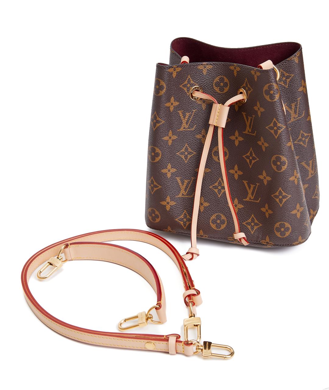 LOUIS VUITTON Коричневая кожаная сумка с короткими ручками, фото 5