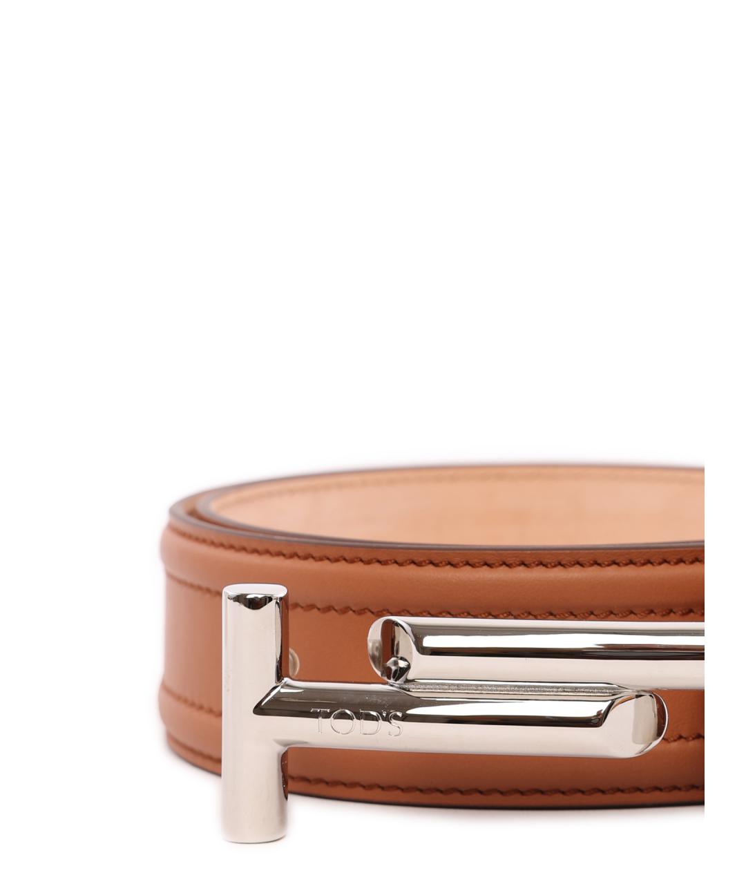TOD'S Коричневый кожаный ремень, фото 4